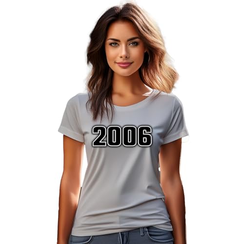 T-shirt 2006 femme gris chiné le cadeau d'anniversaire idéal