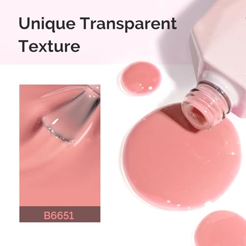 Image of MelodySusie Jeweliver Jelly Gel Nail Polish, 0.5Fl.oz Carnation Nude Pink Gel Polish Soak Off UV LED Light Cure Gift for Women Manicure Nail Art DIY at Home B6651