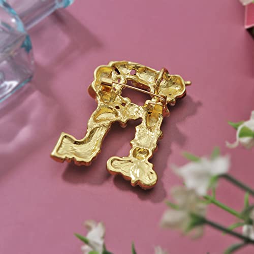 Merdia Intial Letter Brooch Pin Created Crystal Pearl Brooches Gold Plated Colorful Letter R Brooch Pins Art Nouveau Jewelry #TOP3