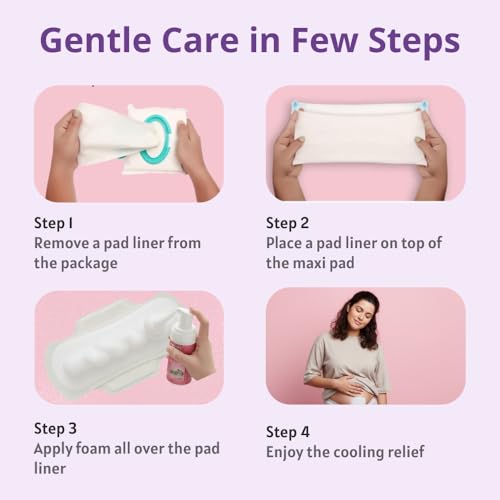 Image of B-Arm Perineal Healing Foam & Cooling Pad Liners for Postpartum Care | Helps Relieve Perineal Pain, Swelling & Hemorrhoids | Supports Speed Healing, Soothes Itching & Irritation After Normal Delivery
