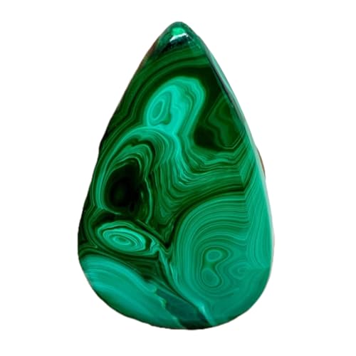 Cabochon en poire de malachite naturelle 48x29mm pour la création de pendentif unique