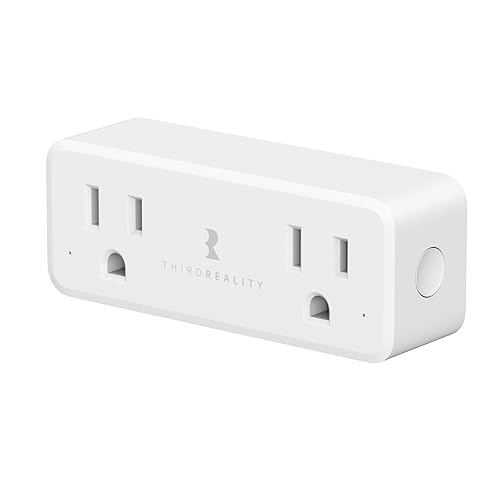 THIRDREALITY Zigbee - Enchufe dual inteligente, toma inteligente 2 en 1 con control independiente y monitoreo de potencia, repetidor Zigbee,