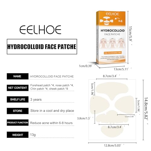 Pimple Patches for Face,Hydrocolloid Surface Patches for Forehead,Nose,Chin and Cheeks,Large Acne Treatment Patches for Pimple Extraction and Clean Pores,Hydrocolloid Acne Patches for Acne Skin - Image 2