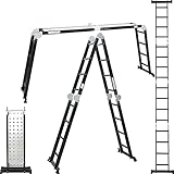 SICHERHEIT | Lebenslang Garantie. Die Alu Leiter besteht aus 4x4 Stufen mit einer rutschfesten Lauffläche für zusätzliche Stabilität.