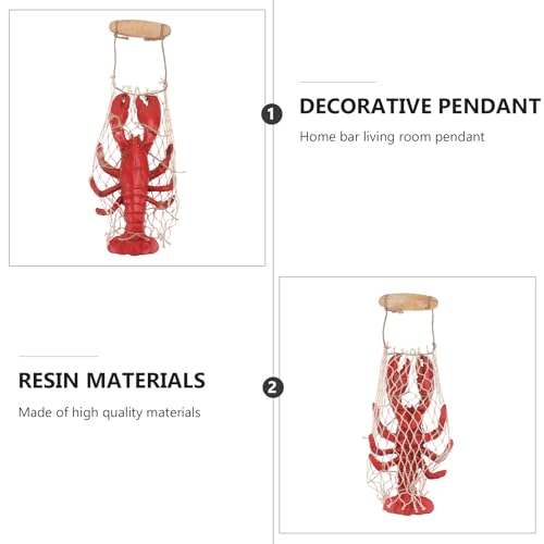 Décoration murale pour salon en forme de homard rouge en résine intérieur