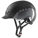 uvex elexxion tocsen, casco da equitazione robusto unisex, incl. sensore di caduta Tocsen, regolazione individuale delle dimensioni, black, 55-56 cm