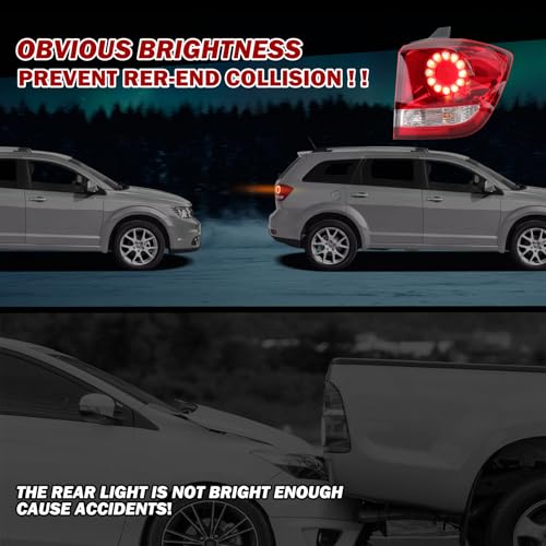 MZORANGE LED Outer Tail Light Lamp Stop Brake Indicator Warning Light For Dodge Journey 2011 2012 2013 2014 2015 2016 2017 2018 2019 2020 with Bulb (Right Passenger Side) by MZORANGE - Image 6
