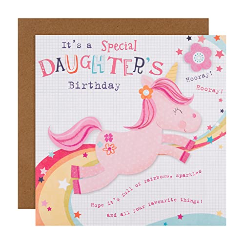 Cartão de aniversário para filha da Hallmark – design de unicórnio
