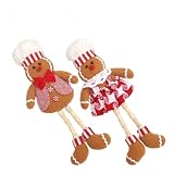 COHEALI 2 Uds Adorno Navideño De Hombre De Jengibre Árbol De Navidad Muñeco De Jengibre Colgantes Figuras De Chef para Hornear Pan De Jengibre Decoraciones Colgantes De Pierna Larga
