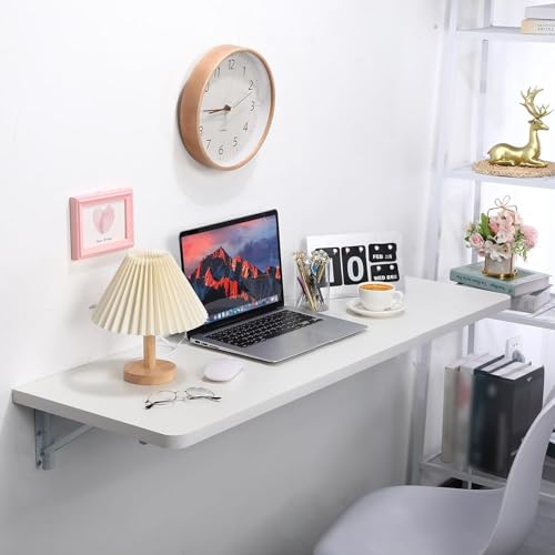 Bureau d'ordinateur rabattable et table murale gain de place pour petit espace