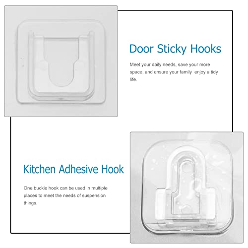 Caxusd L32Y917Q09TR9EB 12 Sets Snap Button Key Holders Keychain Hook Kitchen Wall Rack Dual-Sided Hooks Wall-Mounted Hooks Clothes Hangers Wall Hooks Wall Mount Clothes Rack Hat Wall Hanger Door Acrylic thumb #7