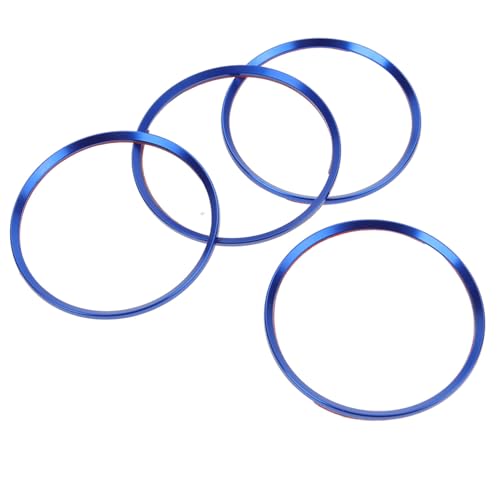 Alipis 4pcs Hubcap Decorative Ring Car Hub Trim Car Tire Accessories Wheel Hub Trim Removal Cover Tire Replacement Hub Trim Hub Caps Tire Caps Large Hubcaps X Chrome Blue Aluminum Alloy