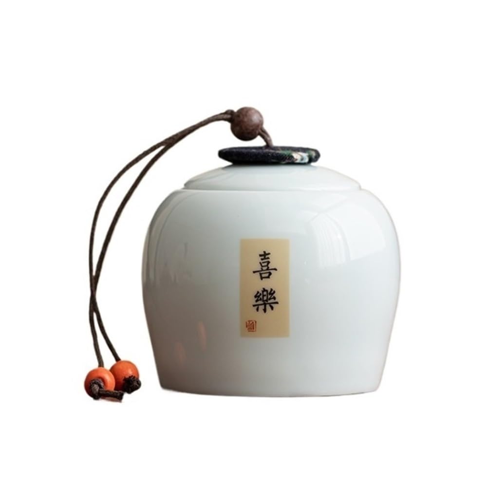 CHENGAIJIAN Tea Canister Home Celadon Tea Canister With Lid 260ml Simple Chinese Set Sealed Storage Jar