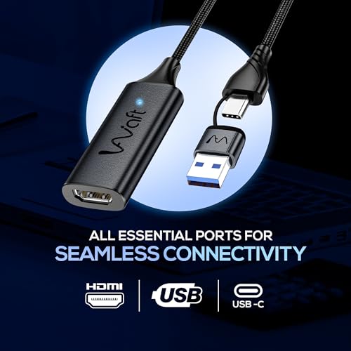 AIWaft 4K HDMI Video Capture Card | Full HD 1080p 60FPS Streaming & Recording | Portable Capture Device for Gaming, Broadcasting & Live Streaming |... - Image 2