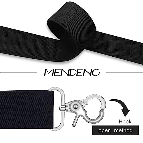 Mendeng Black Suspenders For Men With 4 Snap Hooks Adjustable Braces Groomsmen #TOP2