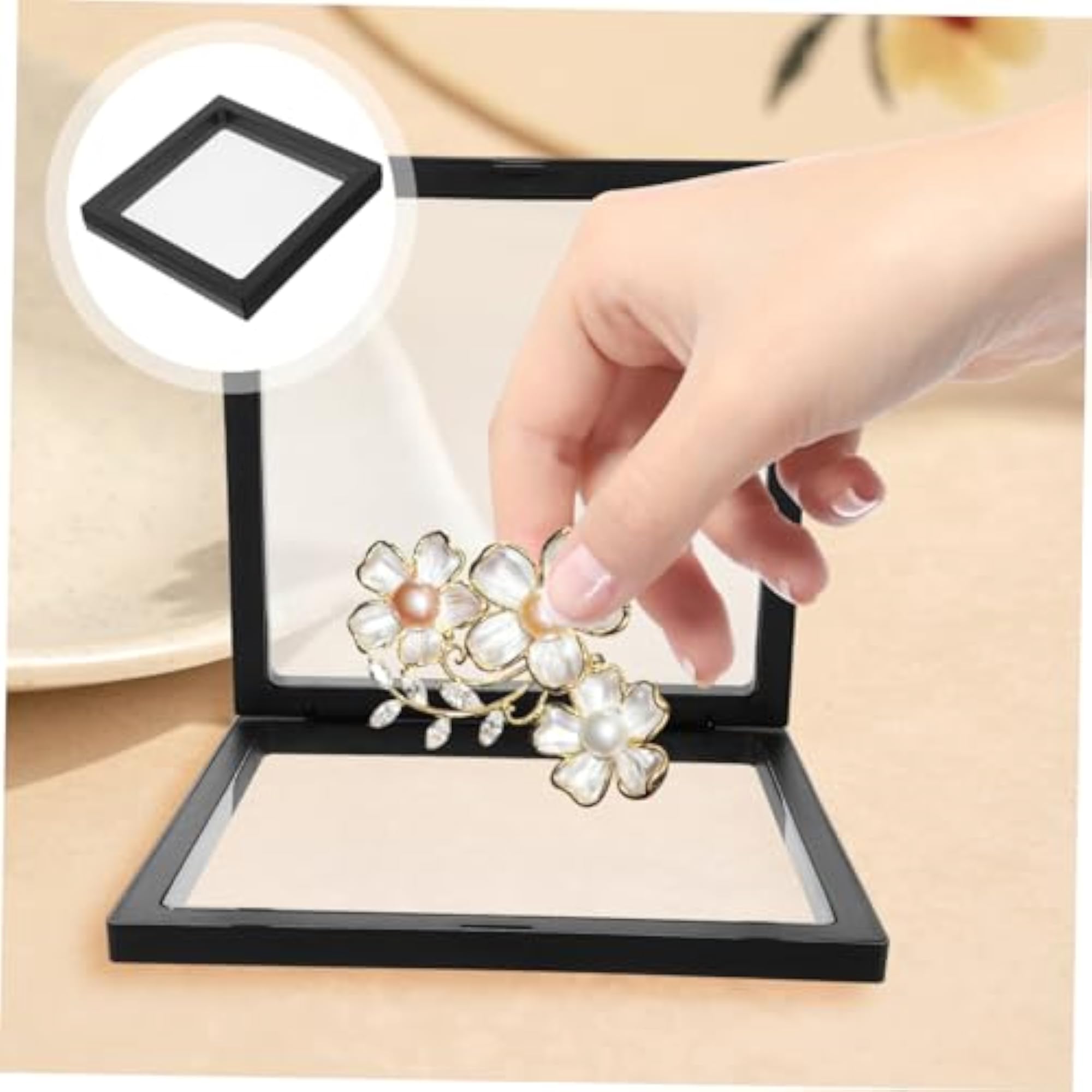4pcs Transparent Floating Jewelry Display Stand