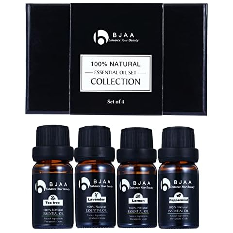 Essential Oils Gift Set - 100% Pure Premium Natural Therapeutic Grade Kit - Tea Tree, Lavender, Lemon, Peppermint - Aromatherapy Diffuser Massage Skincare (4 x 10ml) Cover
