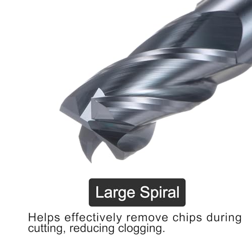 QUARKZMAN VHM-Fräser mit quadratischem Schaft, 5/8 φ, AlTiN-beschichtet, 4 Schneiden, für Kohlenstoffstahl, Legierung, Titan-Metall, 5/8 Schaft, 1-1/4 Schneidlänge, 3-1/2 lang, HRC45