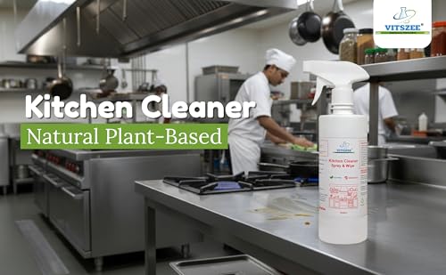 Image of VITSZEE Kitchen Cleaner 1L spray Bottle Pack | Natural Plant-Based | Heavy Duty Grease Remover | Stove, Chimney, Tiles, Sink, Countertop Cleaner, Multipurpose Kitchen Cleaning Liquid