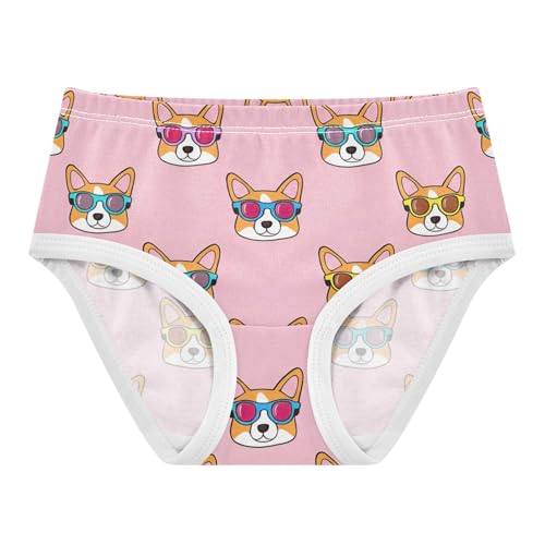 Cute Dog Faces Pink Girl Panties Cute Girls Underwear Toddler Cotton Durable Kids Undies Briefs 2t