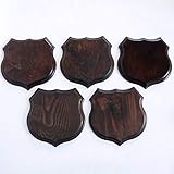 5 pezzi meravigliosi ed eleganti targhette a forma di stemma per cinghiale, armi a cuneo, trofei.
