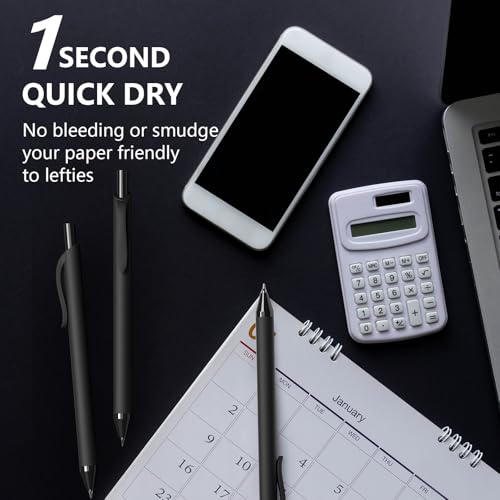 Hiacry 8 bolígrafos retráctiles de gel 0.7mm tinta negra miniatura 6