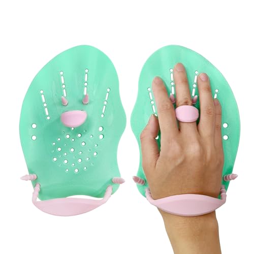 Pagaies de natation pour entraînement de natation (lot de 2) avec sangles élastiques