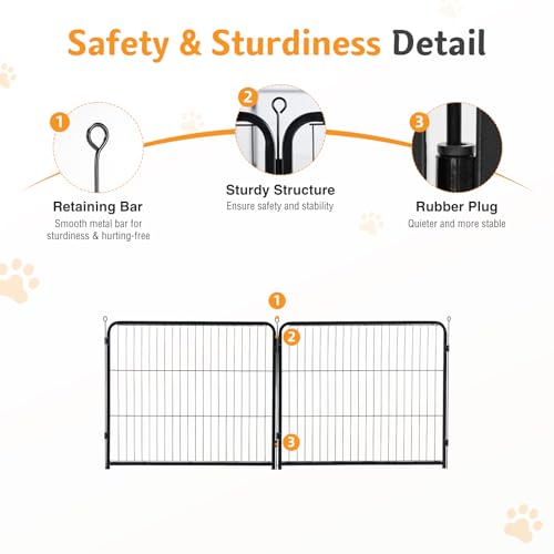 Image of NEWBULIG Dog Playpen for Indoor 24 Inch 2 Panels - Portable Heavy Duty Metal Pet Exercise Pen, Foldable Small Dog Puppy Playpen Fence for Outdoor RV, Camping, Yard, Garden