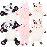 ELAYARD 6 piezas Coleteros Peludos de Animales Adorables Elásticos Suaves para Niña Diseño de Conejo Panda y Vaca Accesorios Cómodos y Resistentes para Cabello o Grueso