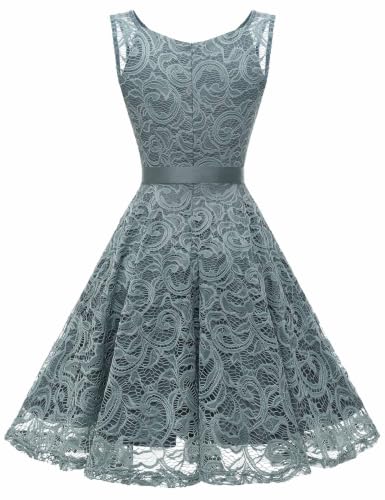 Image of Dressystar Women's Floral Lace V Neck Short Bridesmaid Cocktail Party Dress