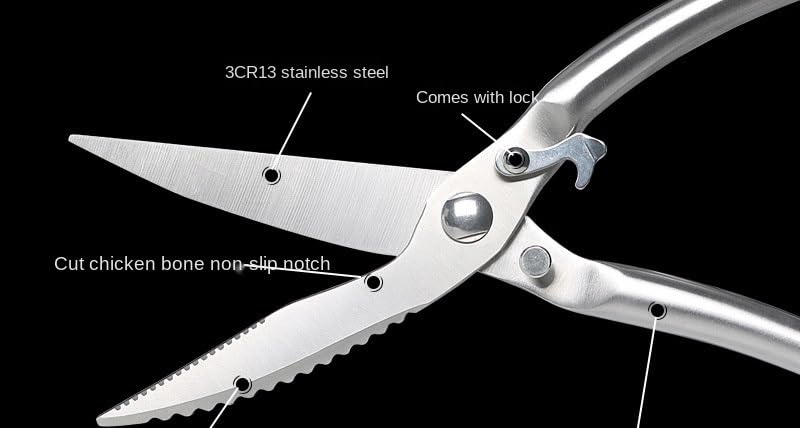Forbici potenti per Uso Domestico, Forbici da Cucina multifunzionali for Ossa di Pollo in Acciaio Inox