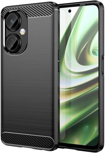 Image of NPRC Hybrid Ultra Slim Protective Case TPU Non-Slip Carbon Fiber Texture Shockproof Case Cover for Oneplus Nord CE 3 LITE - Black