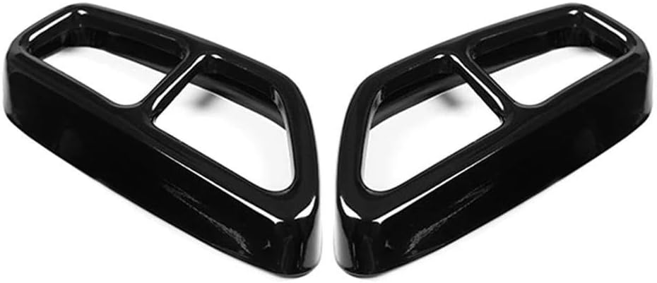 Car Exhaust Muffler Pipe Tip Tailpipe Cover Trim Decoration For BMW 5 Series G30 G31 2017 2018 Stainless Steel Rear End Components(Black)