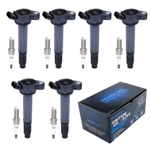 Ignition Coils & Spark Plugs Set - 6 Packs UF487 Compatible with Lexus & Toyota 3.5L 4.0L 2007-2018 - ES350 RX350 4Runner Avalon Camry Highlander Sienna - Replace 9091902251 9091902255
