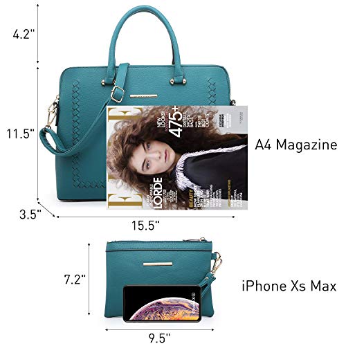 Dasein Women Woven Design Large Handbag Purse Vegan Leather Work Bag Tote Shoulder Bag #TOP4