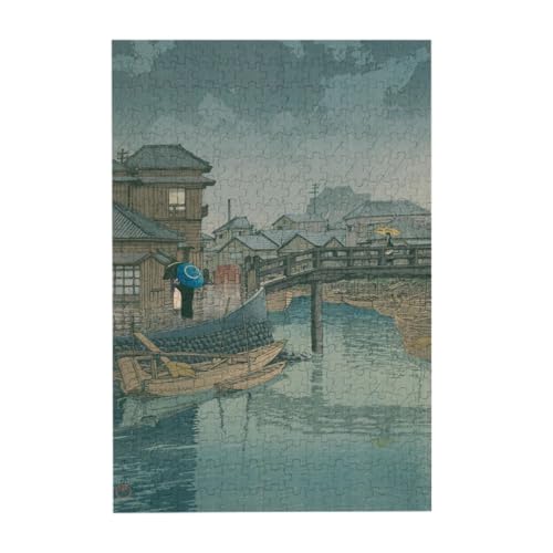 川瀬巴水 品川 パズル 300ピース 木製 ジグソーパズル リラックス 気分転換 壁飾り 絵画 お誕生日プレゼント ギフト 初心者向け 38*26cm