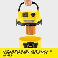 KÄRCHER Nass-/Trockensauger WD 3 P V-19/4/20, inkl. Patronenfilter, Vliesfilterbeutel, 1.000 W, Kunststoffbehälter: 19 l, Saugschlauch: 2 m, integrierte Steckdose für Elektrowerkzeuge – Ansicht 6