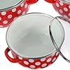 GRIRIW Enamel Mini Soup Pot Set with Double Handles Small Cooking Pot for Noodles and Sauces Flat Bottom for Even Heating Versatile Kitchen Cookware 8 Inch #4