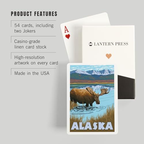 Lantern Press Alaska Moose, 52 Cartas de Póker para Adultos miniatura 3