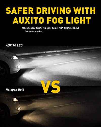 Image of AUXITO H10 9140 9145 LED Fog Light Bulbs Max 80W High Power Extremely Bright 6500K Xenon White LED Bulbs Replacement for Fog Light or DRL,Pack of 2