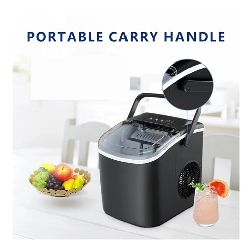 Fabricadora de hielo de encimera 25 lbs/24H plástico negro miniatura 5