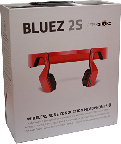 Aftershokz Bluez 2S Wireless Bone Conduction Bluetooth Headphones, Red, (AS500SR)