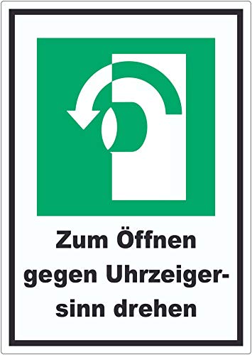 Zum Öffnen gegen Uhrzeigersinn drehen Aufkleber A8 (52x74mm)