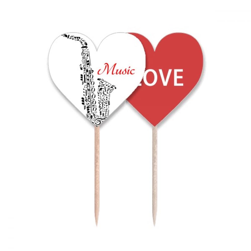 Cure-dents Drapeau Cupcake Pick Saxophone pour Décoration Facile