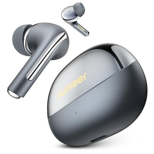 Image of Number Navo Buds X3 w / 50H Playtime, Dual Pairing, 13mm Speakers, ENC, 45ms Low Latency Bluetooth (Cyber Grey)