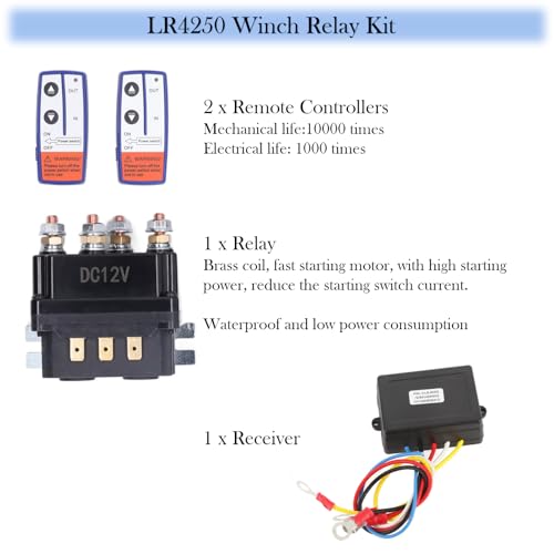 Kit Relé de Winch 12V 250A con Control Remoto miniatura 2