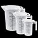 Produktbild LIMITADA 3 Stück Messbecher Plastik 100ml 250ml 500ml Messbecher Klein Kunststoff Messbecher mit Skala Messbecher mit Deckel Messbecher mit Griff Hitzebeständig für Küche,Labor, Waschmittel