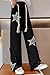AOWKULAE Girls Star Print Baggy Jeans Stretch Waist Wide-Leg Jeans, A4-Black Star, 13-14 Years = Tag 170