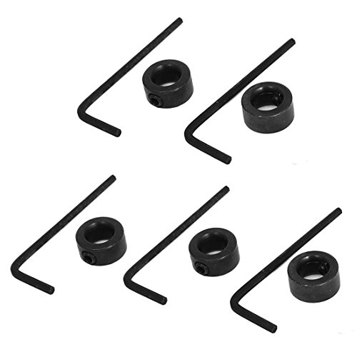 Uxcell 8Mm Bore Drill Stop, Drill Bit Depth Holder, Set Screw Style, Black Oxide Carbon Steel, Pack Of 5 #TOP15