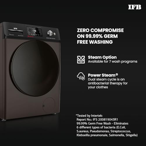Image of IFB 9 /6 /3 kg Fully Automatic Washer Dryer Refresher with Steam Refresh, AI Powered, 100% Dry Clothes, 9 Swirl Wash Mimic Handwashing, WiFi & Eco Inverter Motor (WDR Executive ZMN, Mocha)